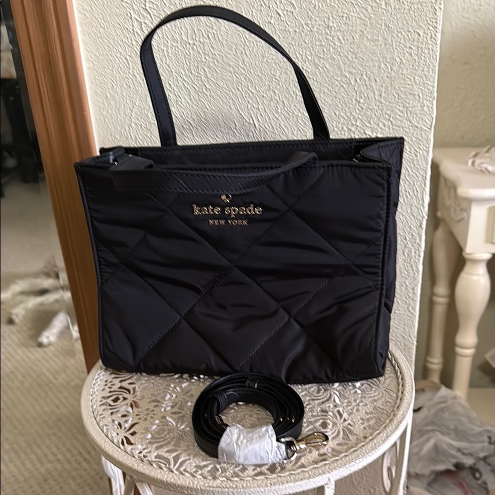 Kate Spade Black Quilted Sam Bag- Like New
